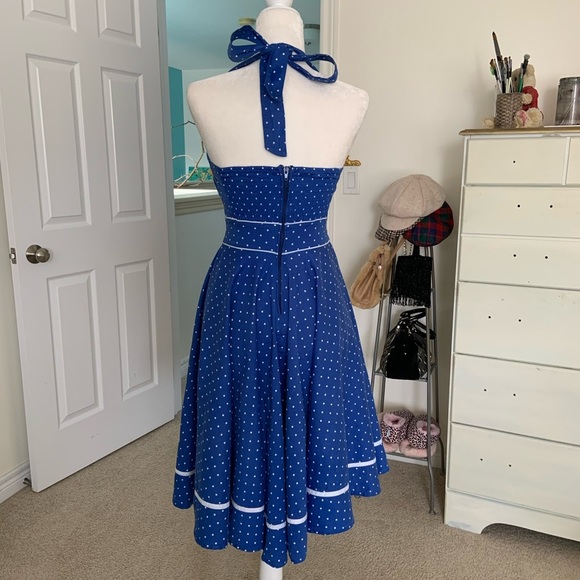 Hell Bunny Blueberry Swing Dress polka dots - small - Picture 10 of 10
